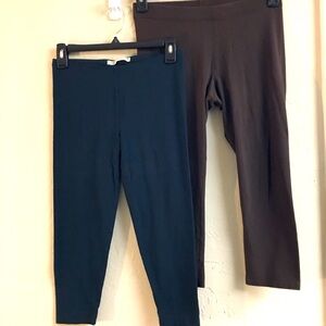 Perivian Connection + Boston Proper Bundle Crop Leggings Small Blue Stretch